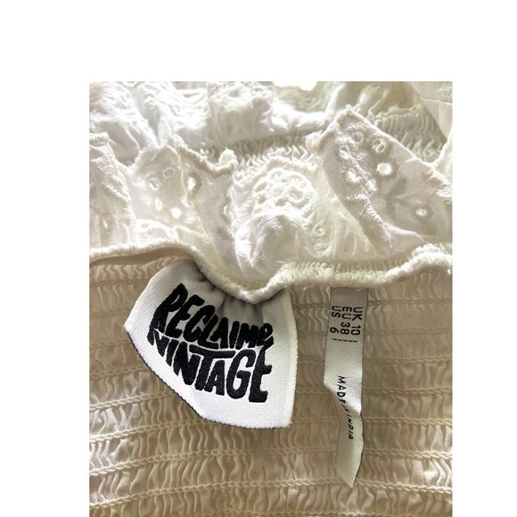 Reclaimed Vintage Strapless Top White Size 6 - Picture 4 of 15